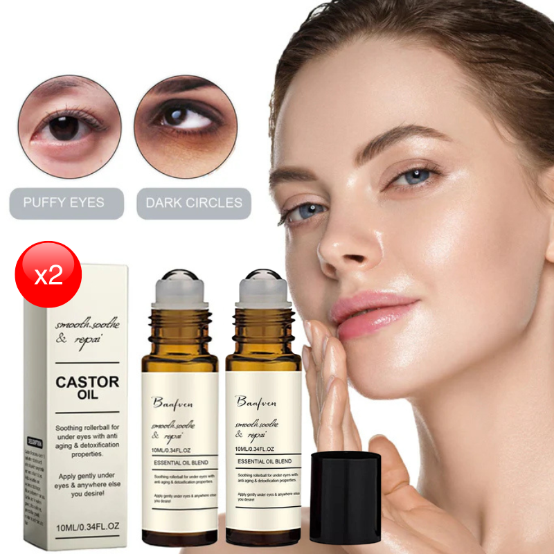SoilBoost™ Sérum contour des yeux à l'huile de ricin – Traitement anti-cernes et anti-poches