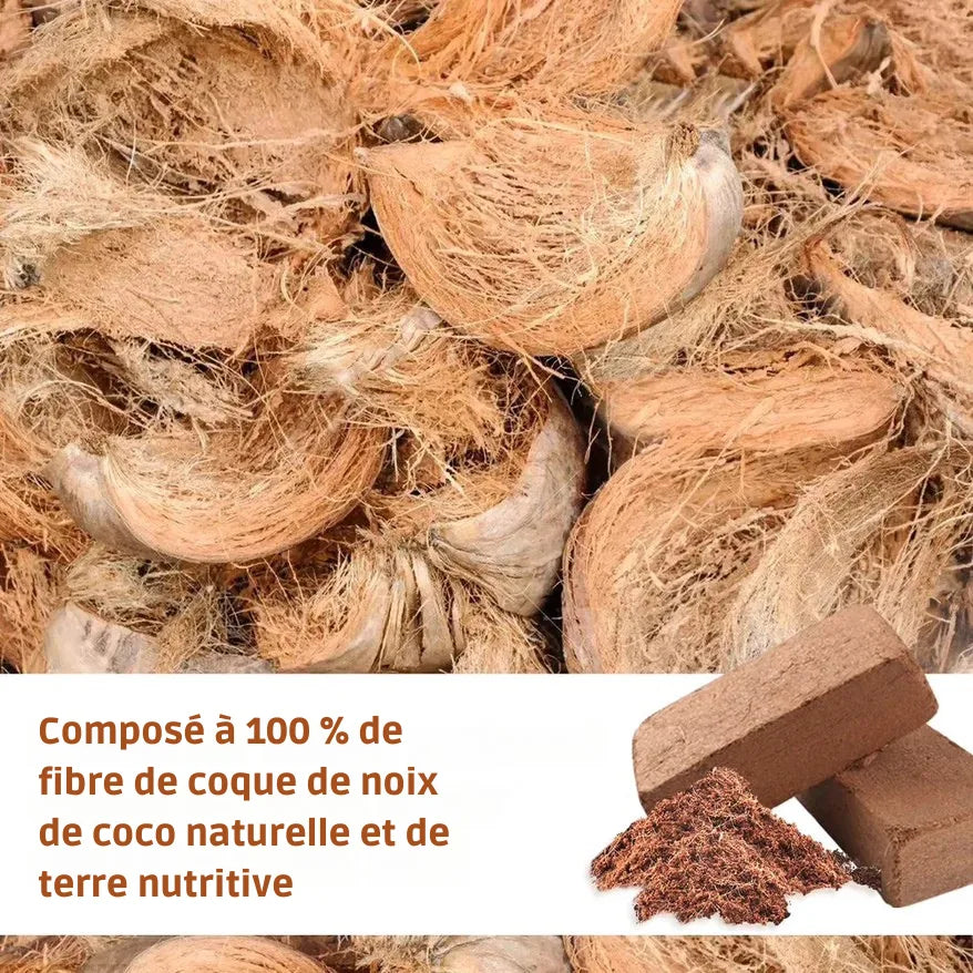 CocoBrick™ - Coir de noix de coco biologique pour les plantes [2+1 GRATUIT !]