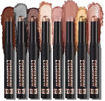 🤩AUJOURD'HUI SEULEMENT - POUR 8 PIÈCES !!🎄PLUS DE 50 000 UNITÉS VENDUES ! 🎁✨8 couleurs de fards à paupières pailletés en stick, waterproof, longue tenue et multi-usage