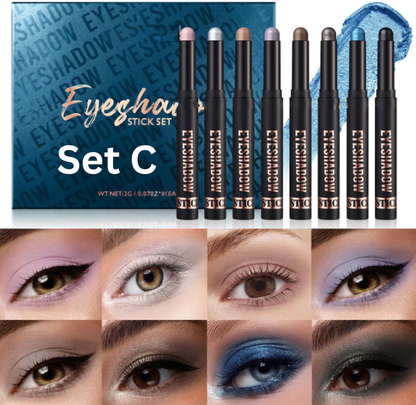 🤩AUJOURD'HUI SEULEMENT - POUR 8 PIÈCES !!🎄PLUS DE 50 000 UNITÉS VENDUES ! 🎁✨8 couleurs de fards à paupières pailletés en stick, waterproof, longue tenue et multi-usage