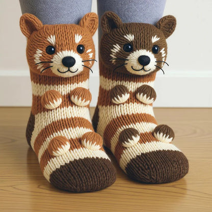 Chaussettes Animales Tricotées 3D