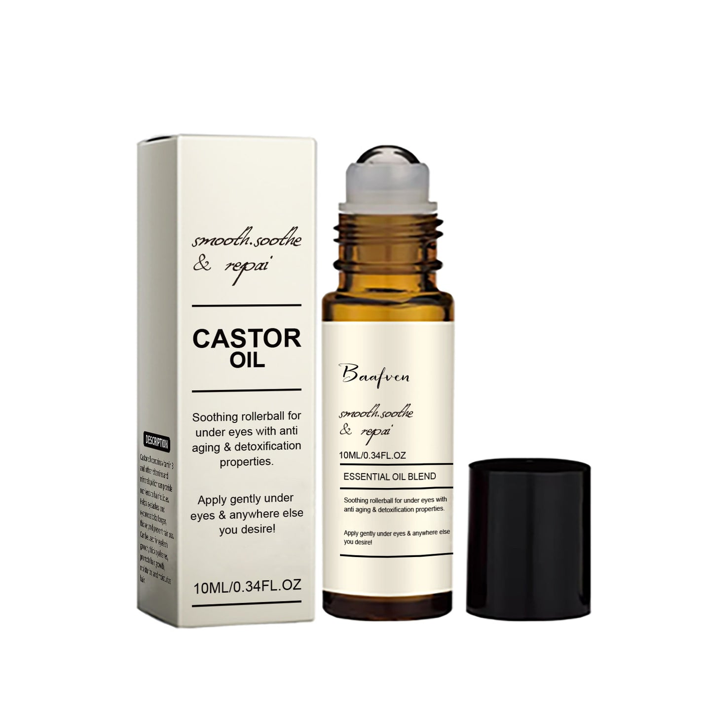 SoilBoost™ Sérum contour des yeux à l'huile de ricin – Traitement anti-cernes et anti-poches