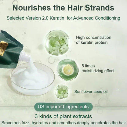 Crème lissante hydratante – Répare les cheveux abîmés avec kératine polypeptidique | Achetez-en 2, obtenez-en 1 GRATUIT !