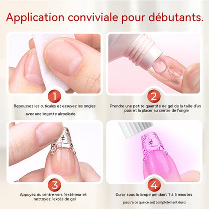 Gel adhésif solide pour faux ongles à coller
