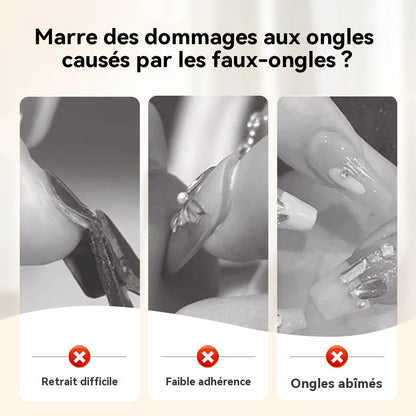 Gel adhésif solide pour faux ongles à coller