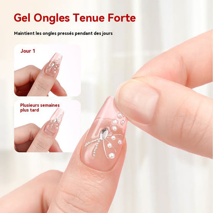 Gel adhésif solide pour faux ongles à coller