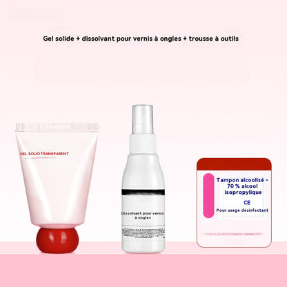 Gel adhésif solide pour faux ongles à coller
