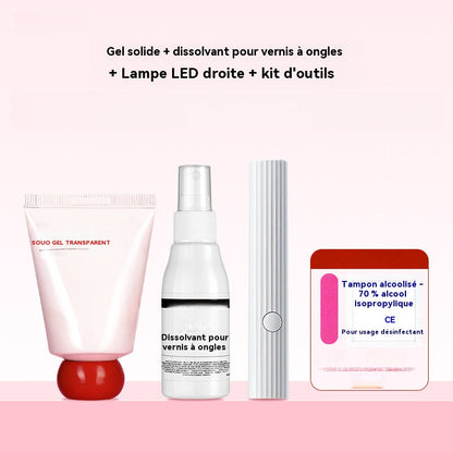 Gel adhésif solide pour faux ongles à coller